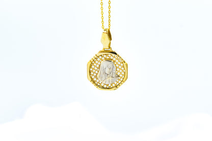 Χρυσό Κωνσταντινάτο Παναγία Οκτάγωνο 14Κ