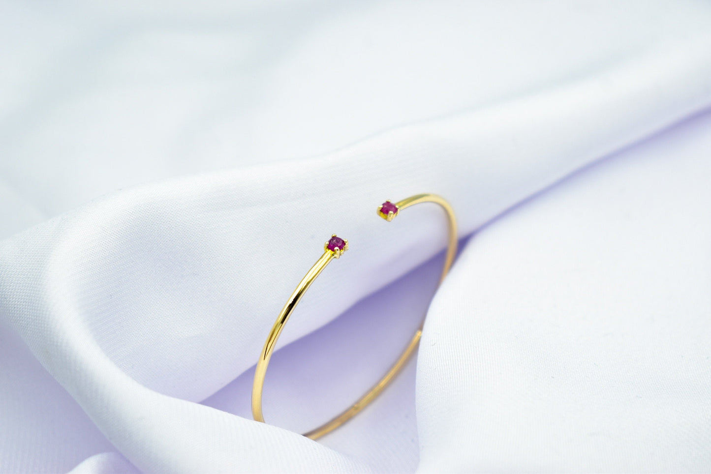 14K Gold Bangle with Natural Ruby,Birthstone Bracelet,Natural Ruby Jewellery,Adjustable Bracelet,Wedding & Engagement Bracelet,Gift for Her