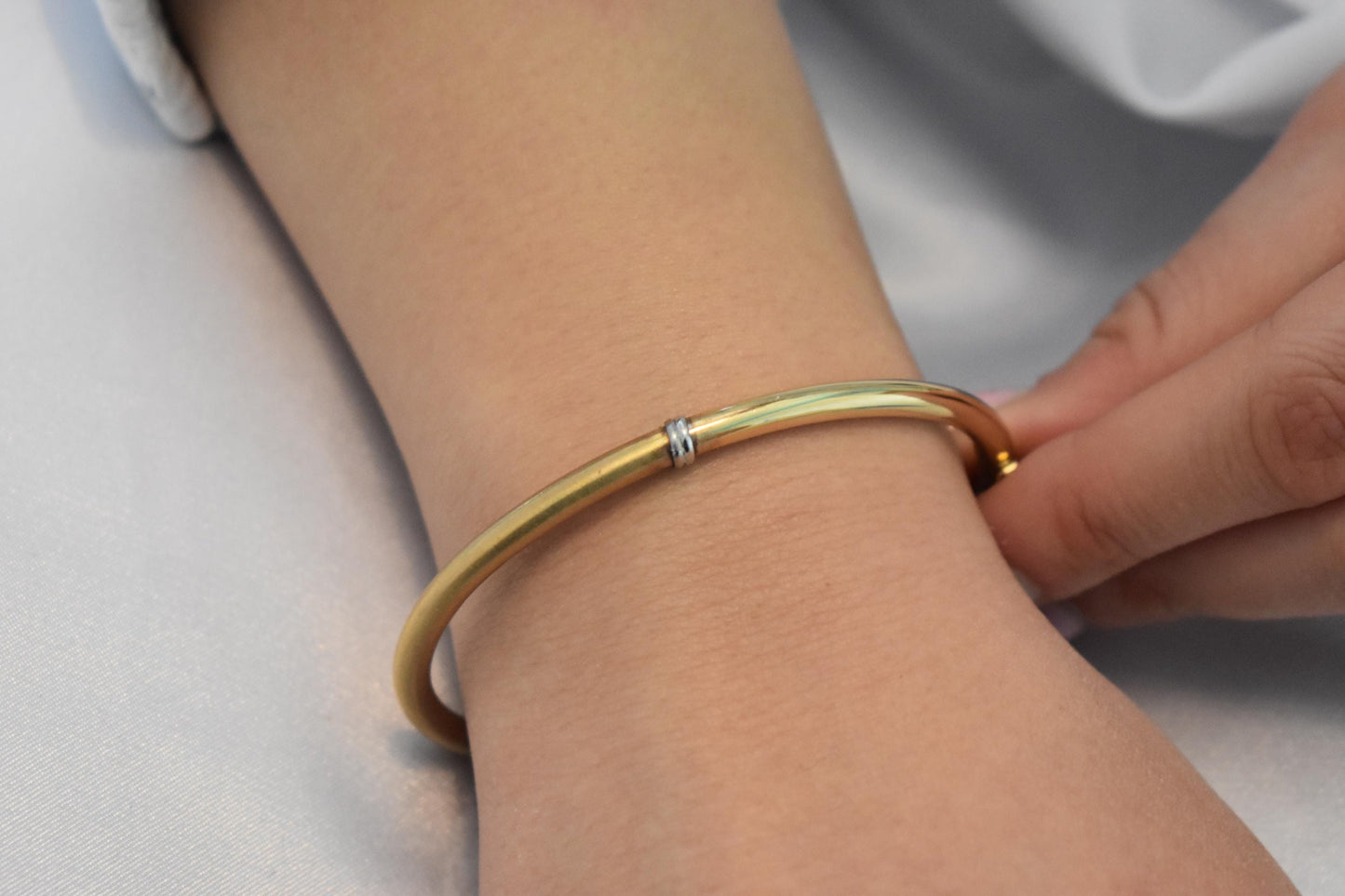 14k Gold Classic Thick Bangle Bracelet,Half Matte-Half Polished Finish,Premium Greek Bracelet,Minimal Cuff Bangle,Exclusive Gift for Her