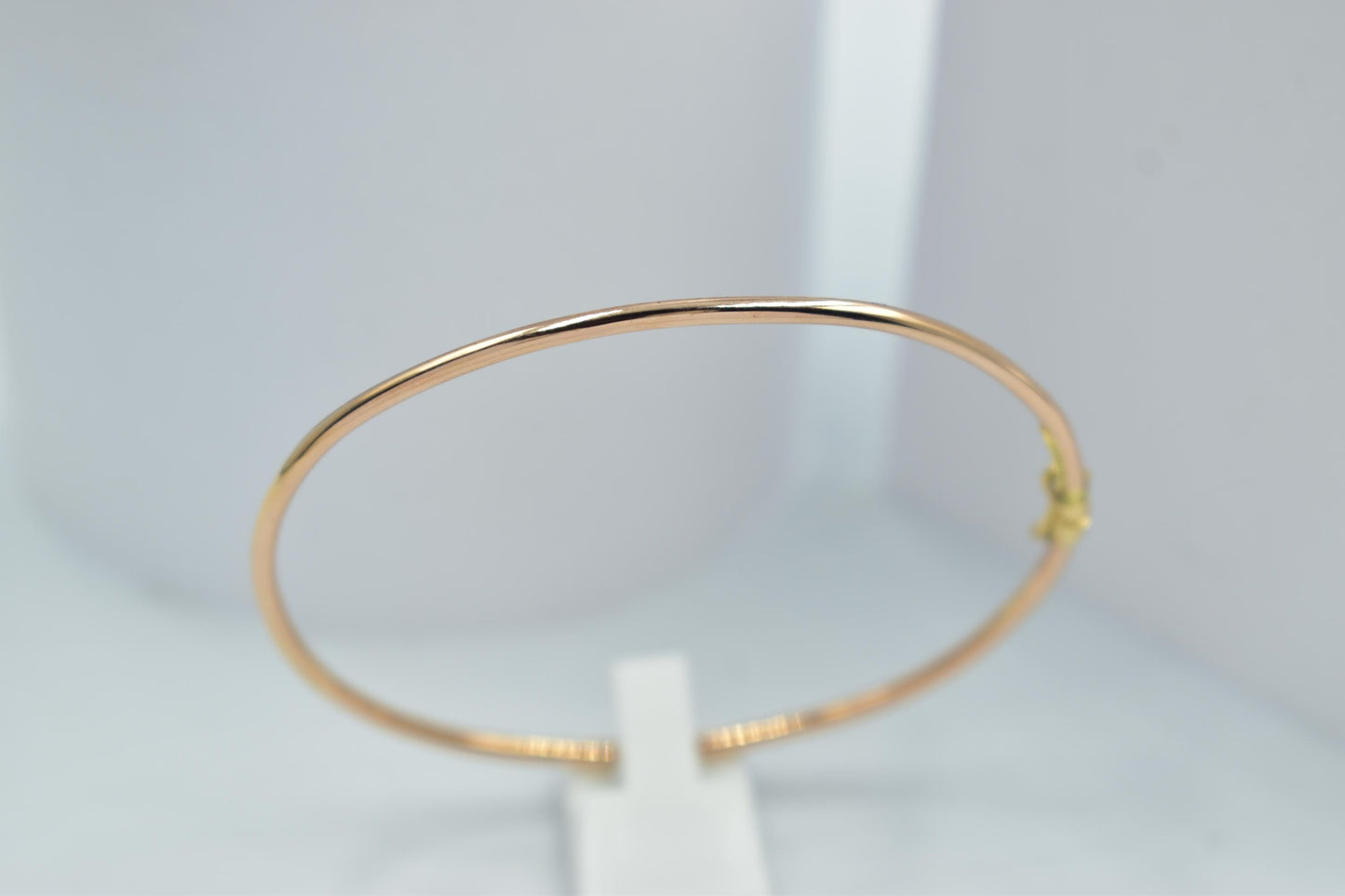 14K Rose Gold Bangle, Solid Gold Thin Bracelet, Elegant Rose Gold Jewellery for Women, Dainty Gold Bangle, Minimalist Real Gold Bracelet