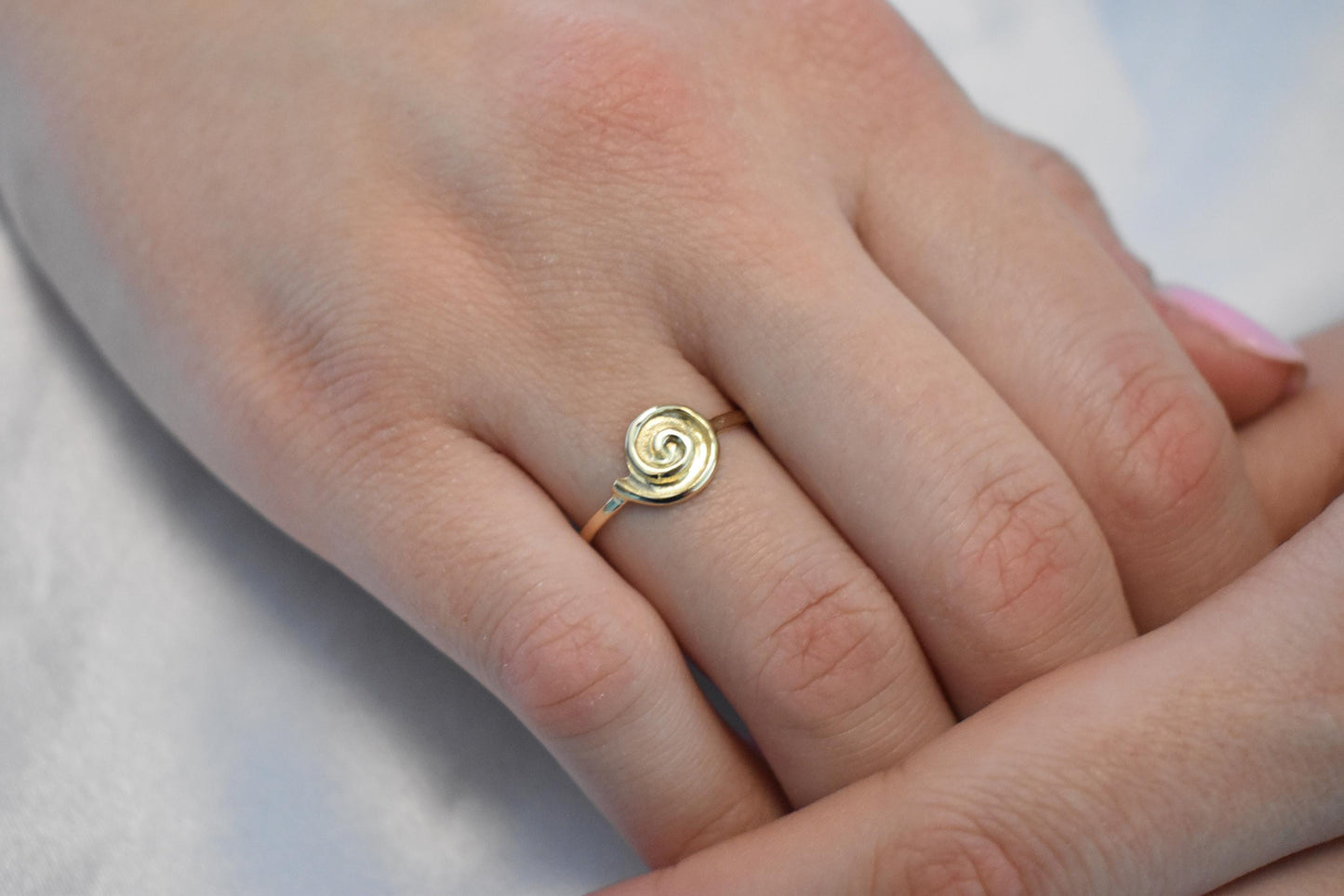 14K Solid Gold Swirl Ring,Gold Spiral Ring,Ancient Greek Jewellery,Stackable Jewellery Ring,Wedding Stacking Ring,Greek Summer Collection