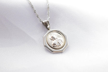 Λευκόχρυσο Μενταγιόν (Ιησούς Χριστός) Κ14