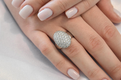 18K Solid White Gold Ring,Engagement Ring,Wedding & Engagement Ring,Statement Ring,Gold Ring,Bridal Jewellery, Gift for Mom and Her