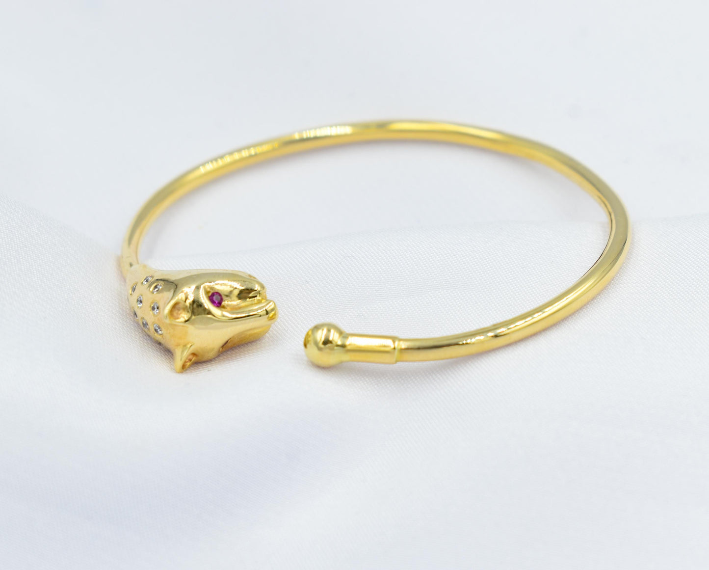 14K Panther Head Bangle Bracelet,14K Gold Bangle Panther Head Bracelet,Ancient Greece,Gold Animal Bangle,Animal Jewellery,Animal Lucky Jewel