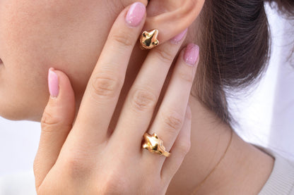 Σκουλαρίκια Πάνθηρας με Διαμάντια Κ18