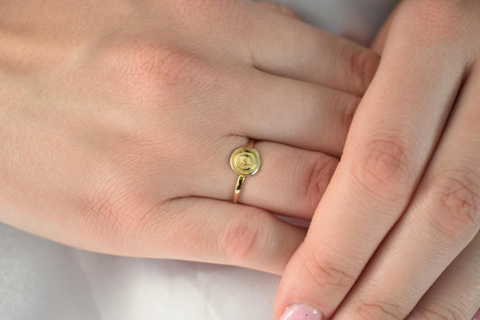 14K Solid Gold Spiral Ring,Ancient Greece Design Ring,Spiral Gold Ring,Stackable Jewellery Ring,Gold Band,14K Wedding Stacking Ring for Her