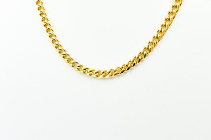 Gold Miami Curb Link Chain 14K,Dainty Thick Gold Chain,Chunky Necklace,Gold Necklace Choker,Man-Women Chain Necklace,Unisex Timeless Gift