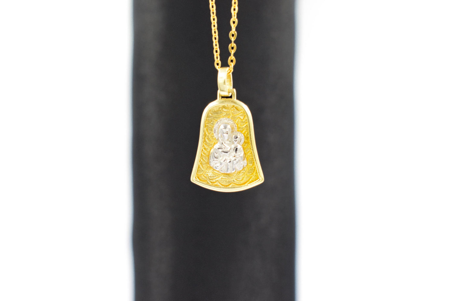 Χρυσό Φυλαχτό Παναγία Δίχρωμο Κ14