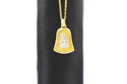 Χρυσό Φυλαχτό Παναγία Δίχρωμο Κ14