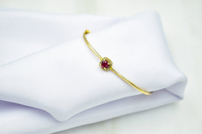 14K Gold Bangle Bracelet,Dainty Bracelet,Stackable Gold Bracelet,Personalized Bangle,Dainty Gemstone Bracelet,Cuff Bangle for Mom & Her