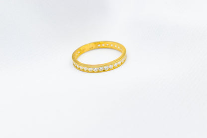 14K Solid Gold Eternity Band Ring–Elegant Stackable Jewelry,Timeless Gold Band for Weddings,Wedding Band Stacking Ring for Him Her