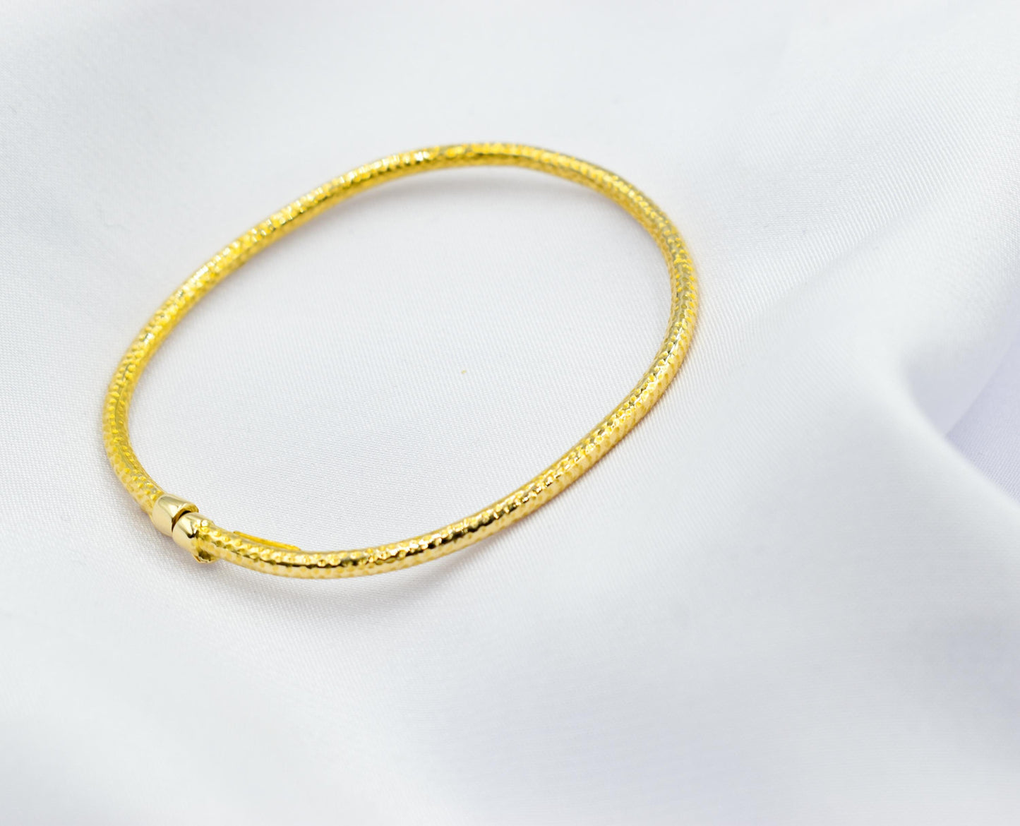 14K Hammered Gold Classic Bangle Slip on Bracelet,Stacking Gold Bangle Bracelet,Matte Minimalist Bangle Bracelet,Plain Bangle,Bangle for Her