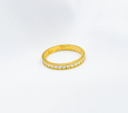 14K Solid Gold Eternity Band Ring–Elegant Stackable Jewelry,Timeless Gold Band for Weddings,Wedding Band Stacking Ring for Him Her