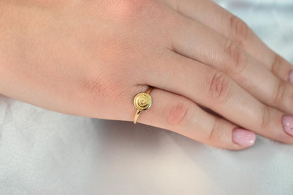 14K Solid Gold Spiral Ring,Ancient Greece Design Ring,Spiral Gold Ring,Stackable Jewellery Ring,Gold Band,14K Wedding Stacking Ring for Her