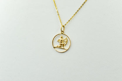 Χρυσό Μενταγιόν Τοξότης 14Κ Κύκλος