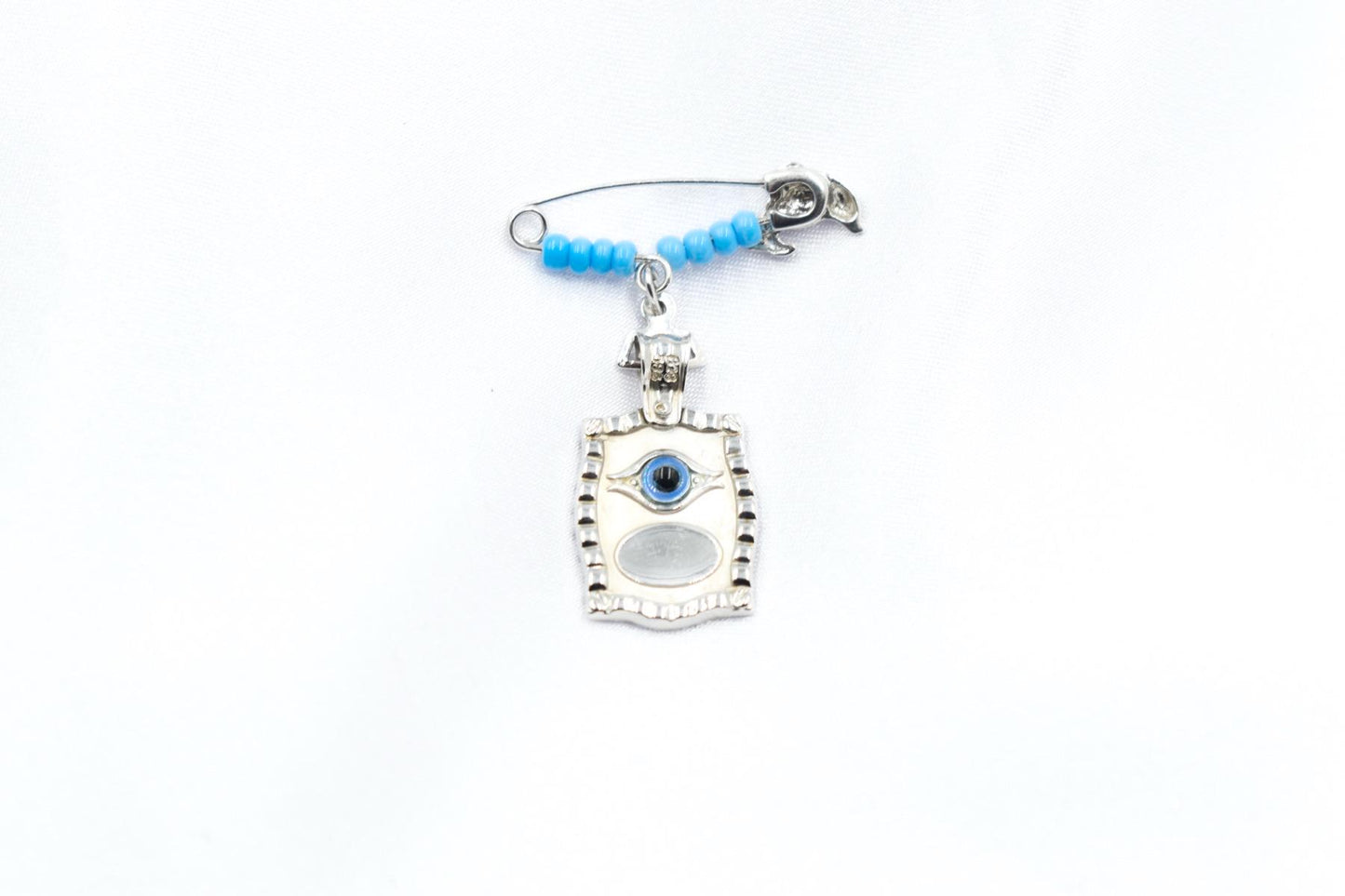 Φυλαχτό Χριστός Διπλής Όψης με Καρφίτσα Τυρκουάζ Κ14