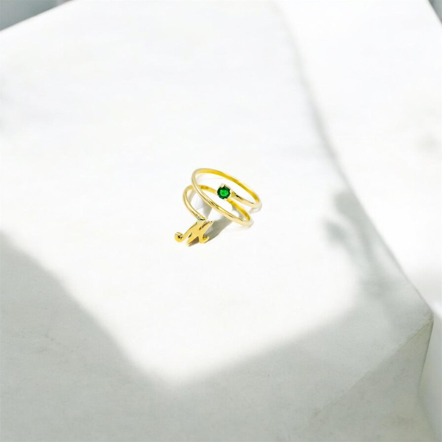 14K Personalized Solid Handmade Gold Ring,Custom Monogram Jewelry,Monogram Design Gold Ring,Unique Birthstone,Forever Custom Gift for Her