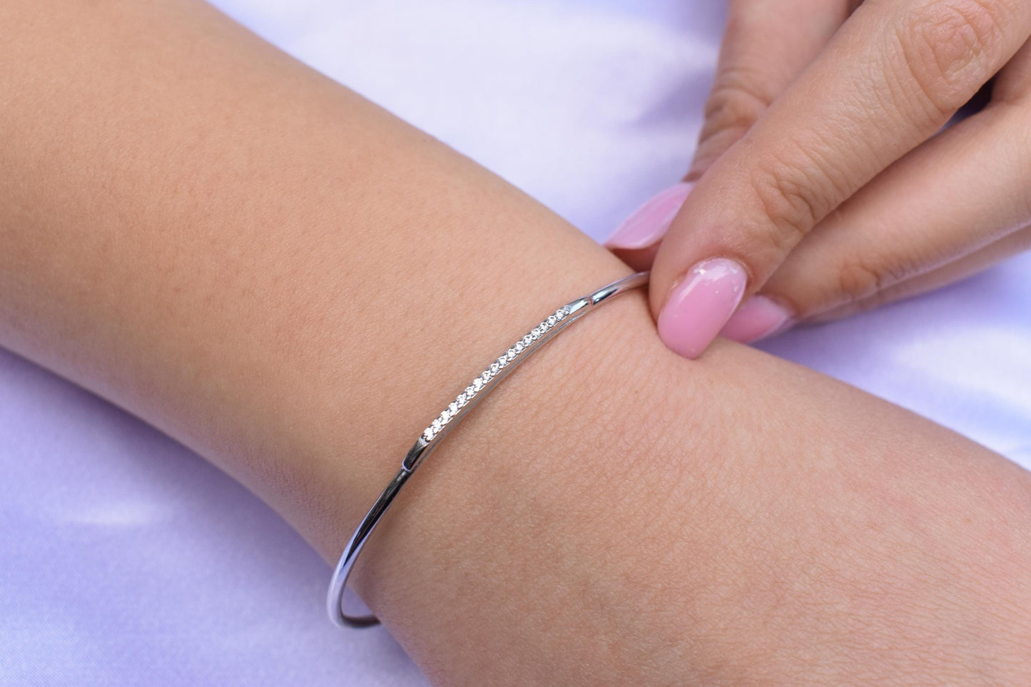 14K Gold White Gold Bar Bracelet,Gold Everyday Bracelet,Women Dainty Line Bracelet,Bridal & Engagement Bracelet Gift for Mom and Her