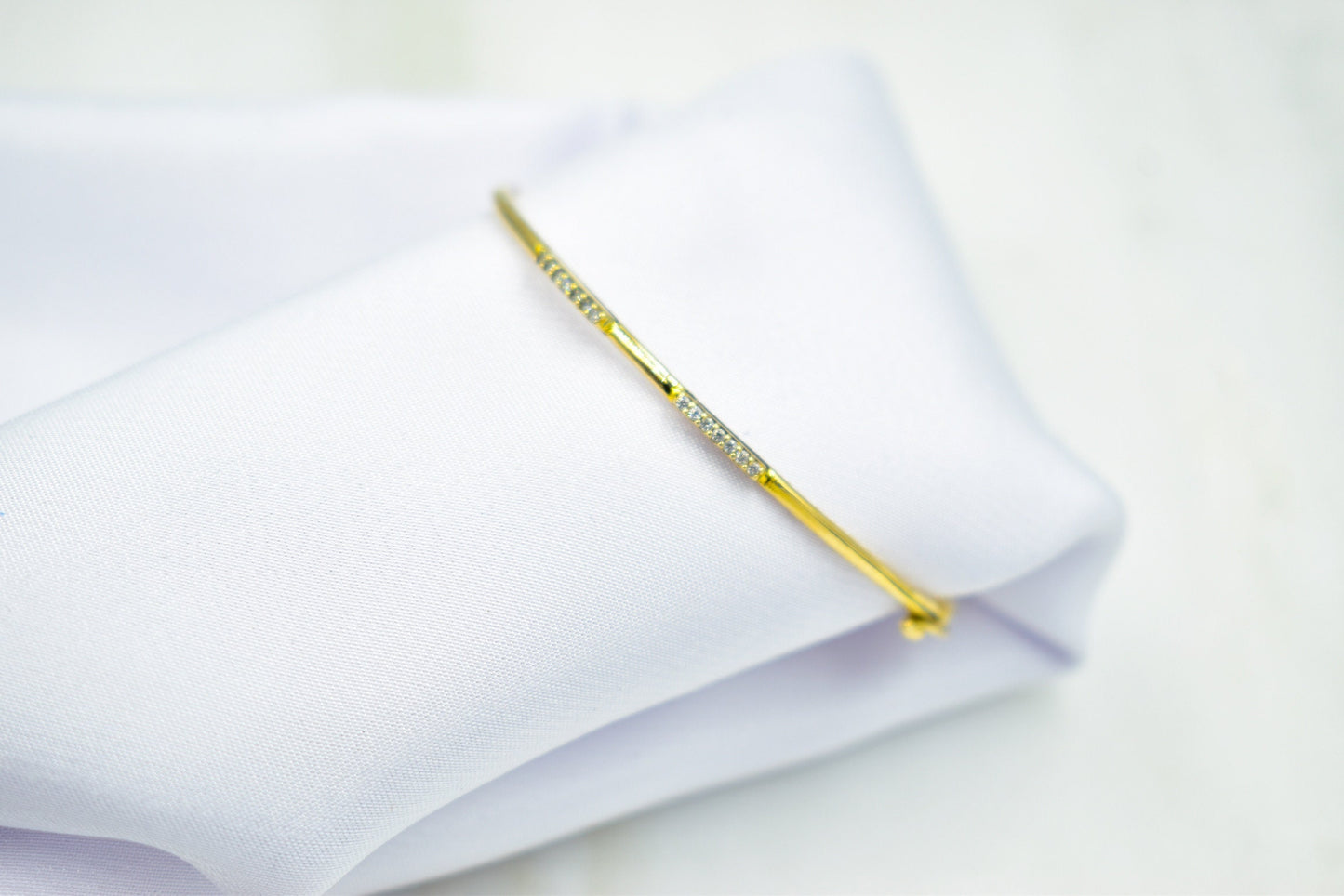 14K Gold Pave Bar Bracelet,Real Solid Gold Everyday Bracelet Women,Wedding & Engagement Dainty Line Bracelet,Stacking Bracelet Gift for Her