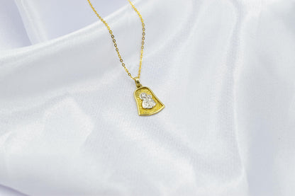 Χρυσό Φυλαχτό Παναγία Δίχρωμο Κ14