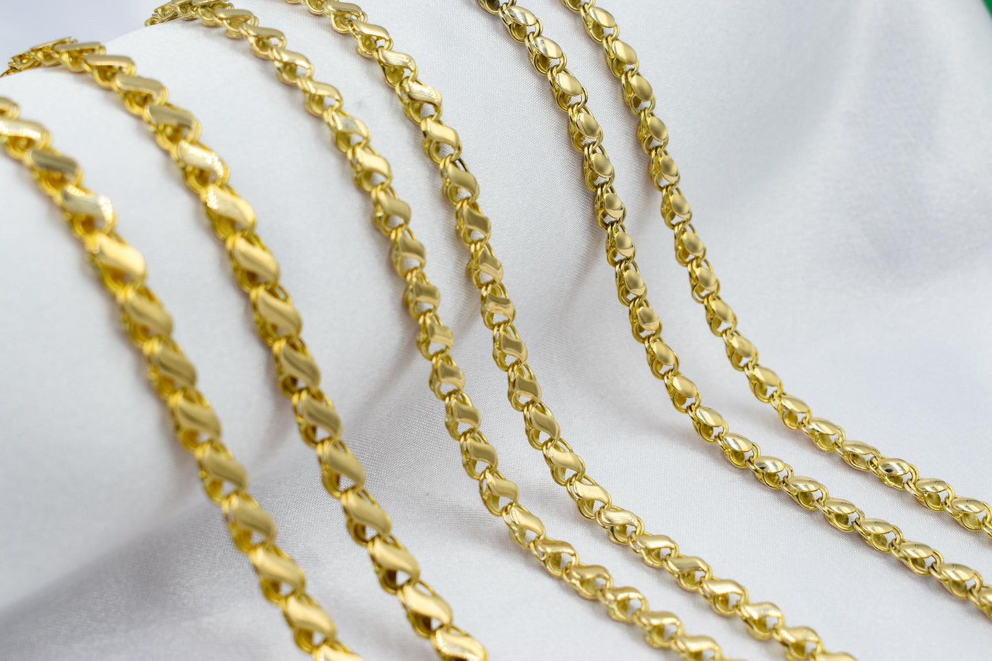 Solid 14K Yellow Gold Chain,14K Solid Gold Curb Chain,Cuban Choker Chain,Yellow Gold Miami Cuban Link Chain,14K Curb Cuban Necklace
