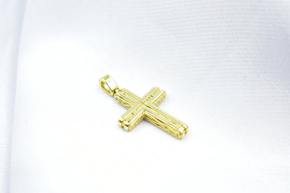 γυναικα 14K Solid Gold Cross Pendant,Necklace with Zircon,Elegant Christian Pendant,Baptism Religious Faith Jewelry,Godfather-Godmother Gift