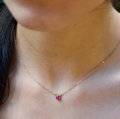 Κολιέ Μονόπετρο Ορυκτό Ρουμπίνι Κ14