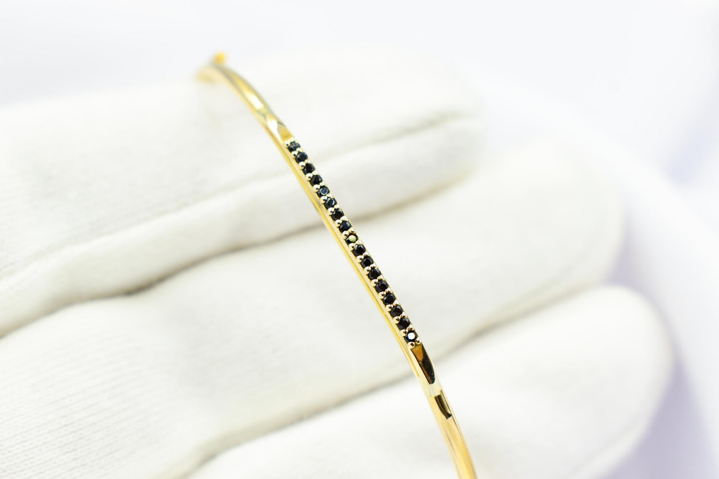 14K Solid Gold Pave Bar Bracelet,Everyday Bracelet Women,Ladies Dainty Line Bracelet,Stacking Bracelet Gift for Her,Minimal Exclusive Style
