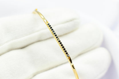 14K Solid Gold Pave Bar Bracelet,Everyday Bracelet Women,Ladies Dainty Line Bracelet,Stacking Bracelet Gift for Her,Minimal Exclusive Style