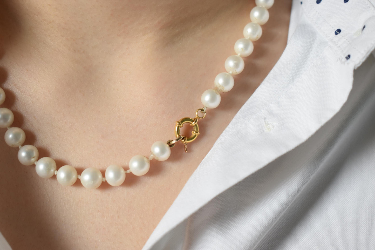 Χειροποίητο Μαργαριταρένιο Κολιέ με Κούμπωμα Κ14