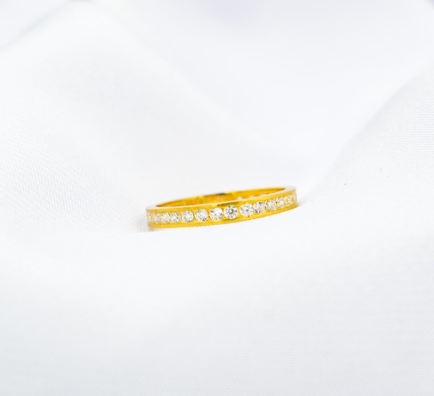 14K Solid Gold Eternity Band Ring–Elegant Stackable Jewelry,Timeless Gold Band for Weddings,Wedding Band Stacking Ring for Him Her