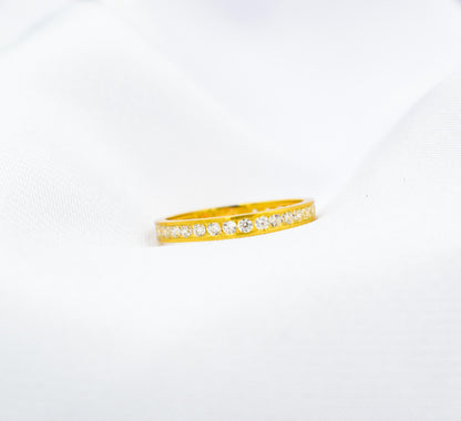 14K Solid Gold Eternity Band Ring–Elegant Stackable Jewelry,Timeless Gold Band for Weddings,Wedding Band Stacking Ring for Him Her