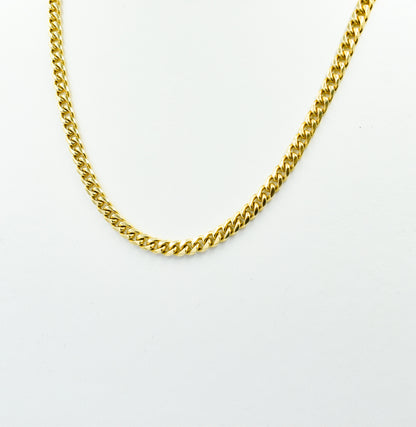 Gold Miami Curb Link Chain 14K,Dainty Thick Gold Chain,Chunky Necklace,Gold Necklace Choker,Man-Women Chain Necklace,Unisex Timeless Gift