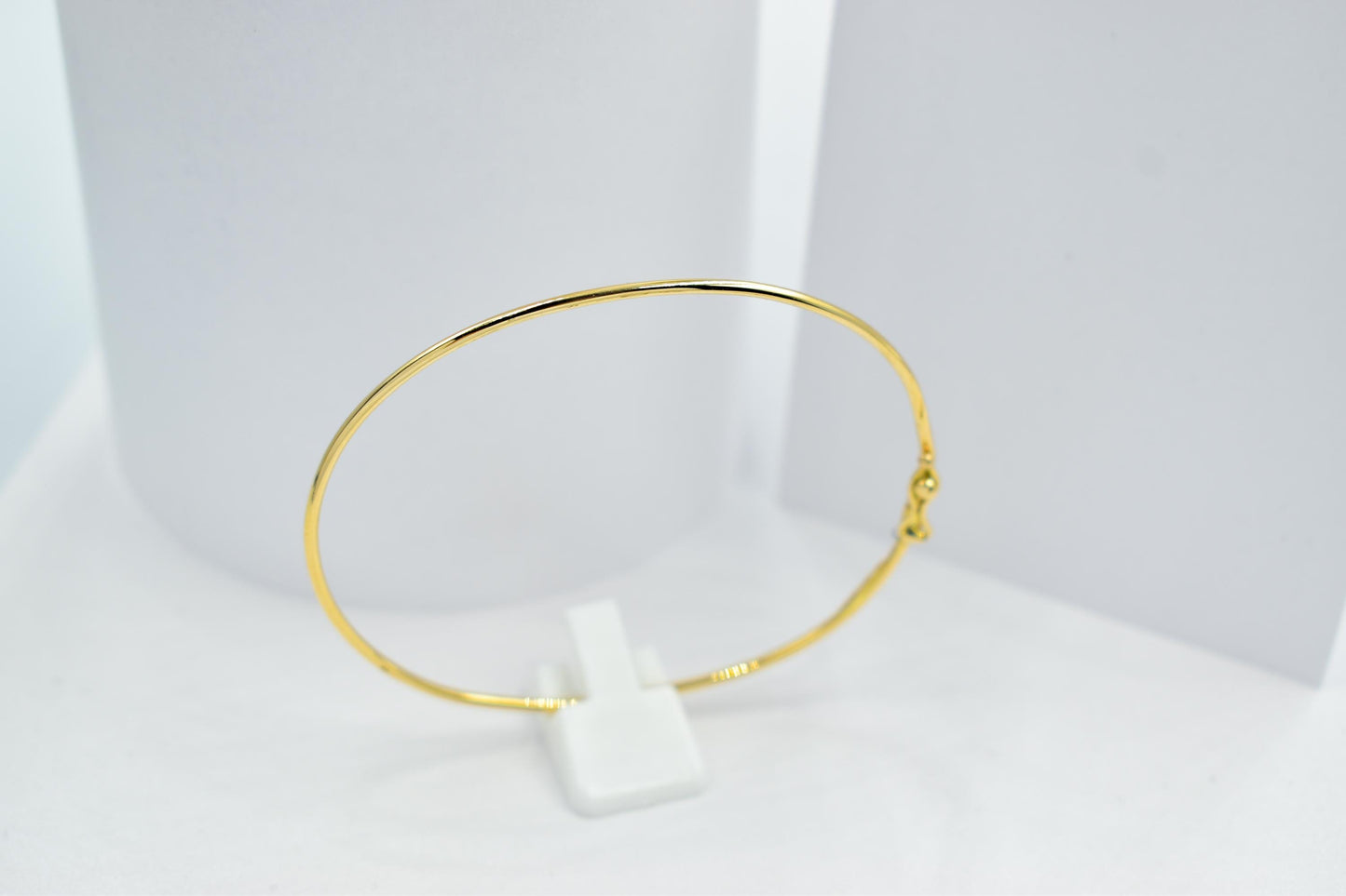 14K Solid Yellow Gold Bangle Bracelet, Minimal Gold Bracelet, Thin Everyday Gold Jewellery, Greek Handmade Gold Bangle, Dainty Gift for Her