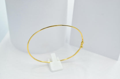 14K Solid Yellow Gold Bangle Bracelet, Minimal Gold Bracelet, Thin Everyday Gold Jewellery, Greek Handmade Gold Bangle, Dainty Gift for Her