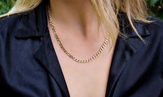 Gold Miami Curb Link Chain,Dainty Thick Gold Chain,Chunky Necklace,Gold Necklace Choker,Man-Women Chain Necklace,Unisex Exclusive Jewellery