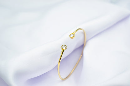 14K Gold Bezel Setting Zirconia Bracelet,Bezel Set,Cuff Bangle Bracelet,Tennis Gold Bracelet,Stackable Bracelet,Bangle Bracelet,Gift for Her