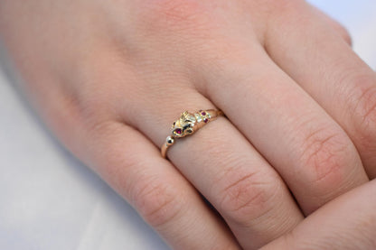 14K Solid Gold Lion Ring,Gold Animal Collection,Ancient Greek Inspired,Zodiac Ring,Gold Band,Stacking Ring,Symbol of Strength,Gift for Her