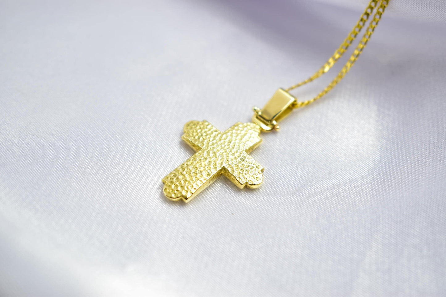 Ανδρικοί Σταυροί 14K Solid Gold Crucifix Cross Pendant – Raised Jesus Figure – Double-Sided – Embossed Back –14K Gold Chain Option–Orthodox Christian Jewelry
