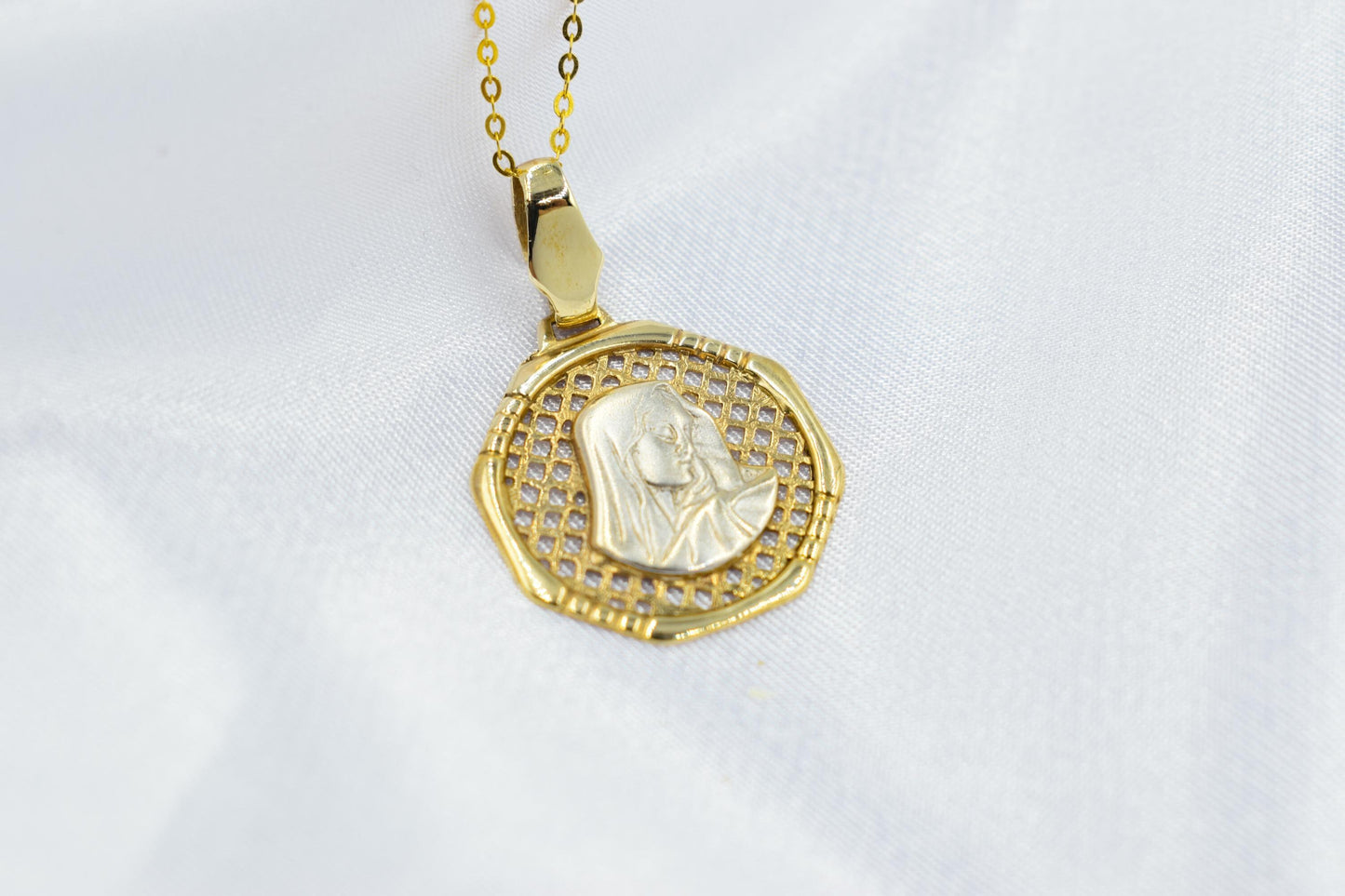 Χρυσό Κωνσταντινάτο Παναγία Οκτάγωνο 14Κ