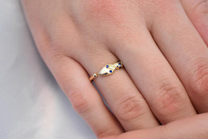 Snake Head 14K Solid Gold Ring,Gold Serpent Ring,Snake Head Ring,Stackable Jewellery Ring,Gold Band,14K Wedding Animal Ring,Minimalist Ring