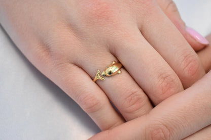 Dolphin 14K Solid Gold Ring,Gold Dolphin Band,Animal Sea Ring,Gift for Her,Minimalist Ring,Greek Summer Collection,Sea Life Jewellery