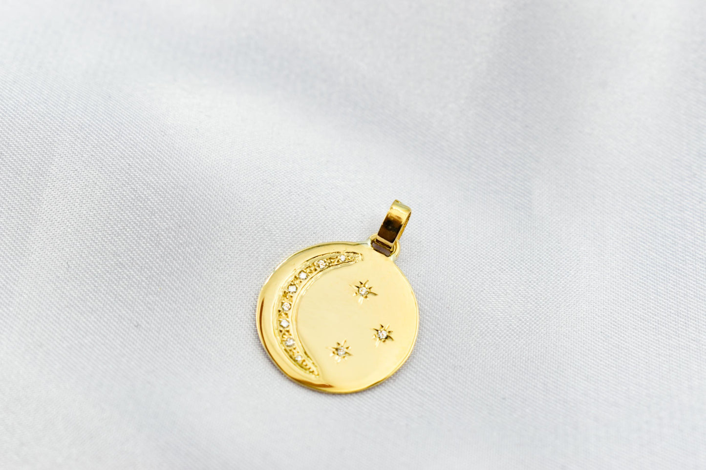 Κολιέ Φεγγάρι και Αστέρια με Ζιργκόν 14Κ