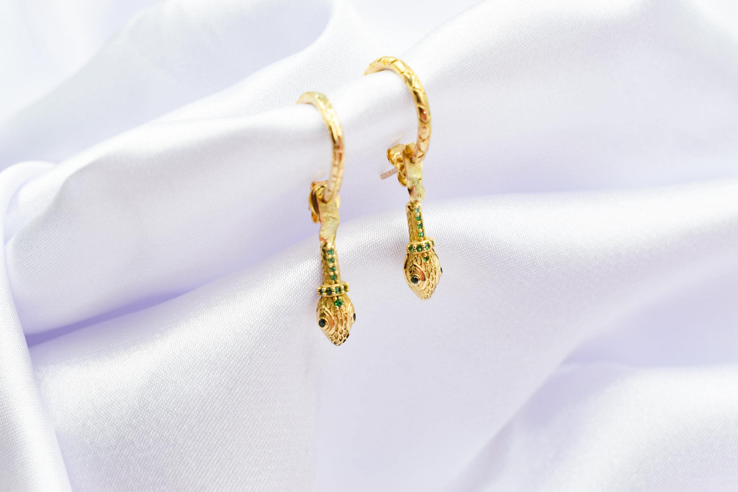 Διπλά Σκουλαρίκια Φίδι με Ζιργκόν Κ14