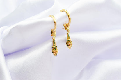 Διπλά Σκουλαρίκια Φίδι με Ζιργκόν Κ14