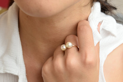 Χειροποίητο Δαχτυλίδι με Φυσικά Μαργαριτάρια Κ14