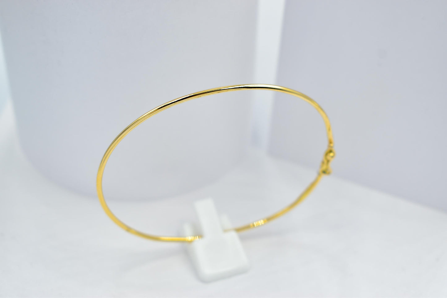 14K Solid Yellow Gold Bangle Bracelet, Minimal Gold Bracelet, Thin Everyday Gold Jewellery, Greek Handmade Gold Bangle, Dainty Gift for Her