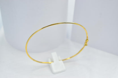 14K Solid Yellow Gold Bangle Bracelet, Minimal Gold Bracelet, Thin Everyday Gold Jewellery, Greek Handmade Gold Bangle, Dainty Gift for Her