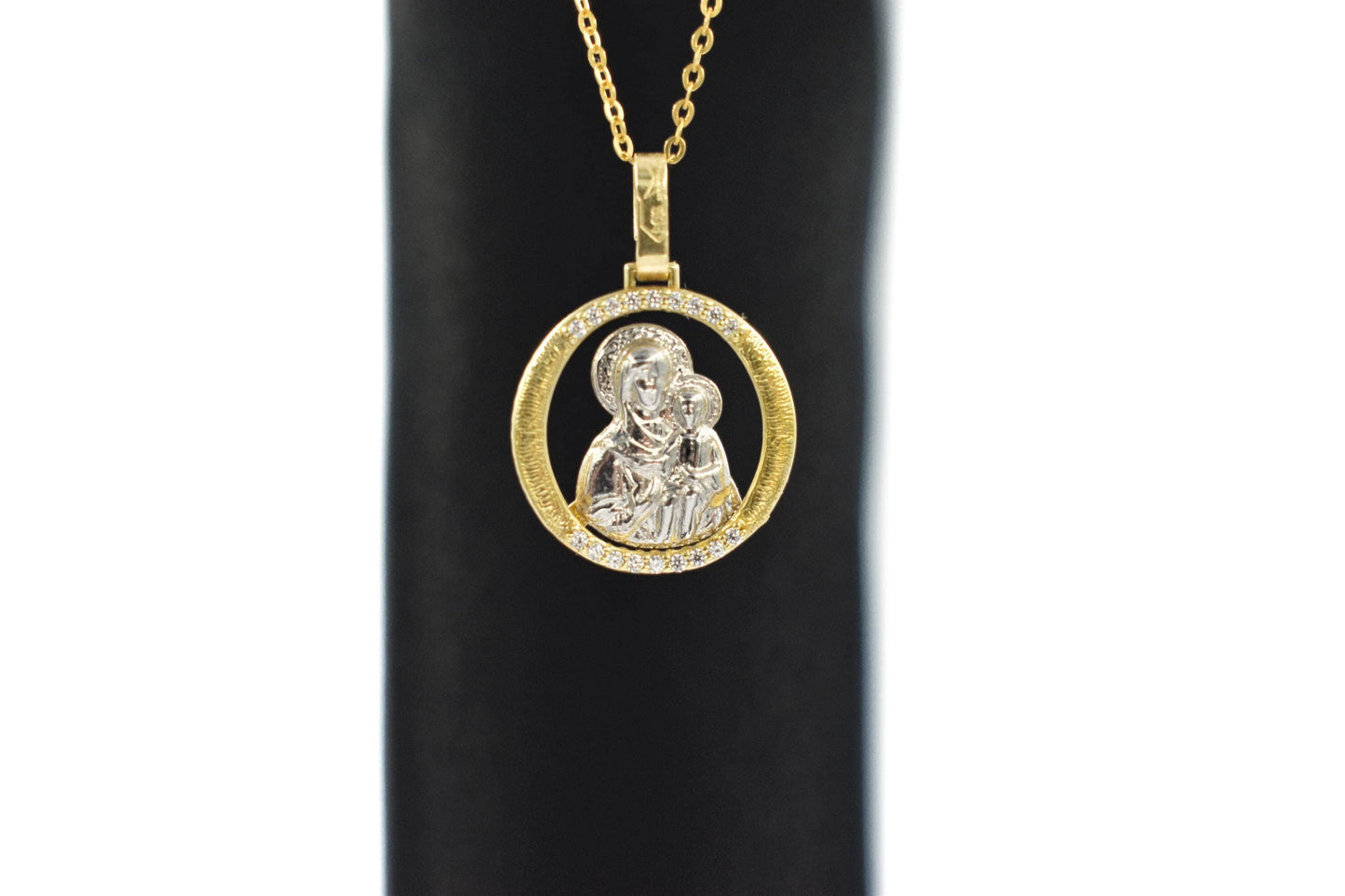 Παναγία με Χριστό παιδί σε Κύκλο με Ζιργκόν Κ14