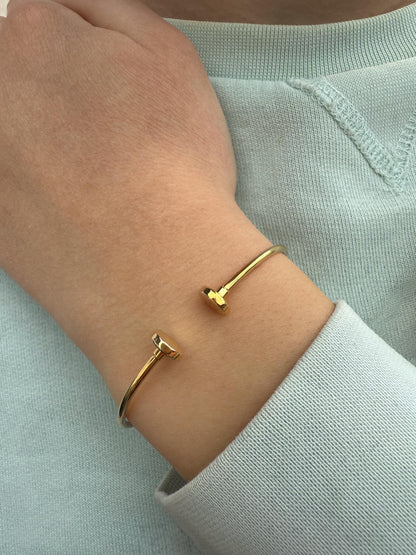 14K Gold Handcrafted Bangle,Exclusive Bracelet for Wedding & Engagement,Minimalist Bracelet,Bracelet for Mom and Her,Stackable Bracelet